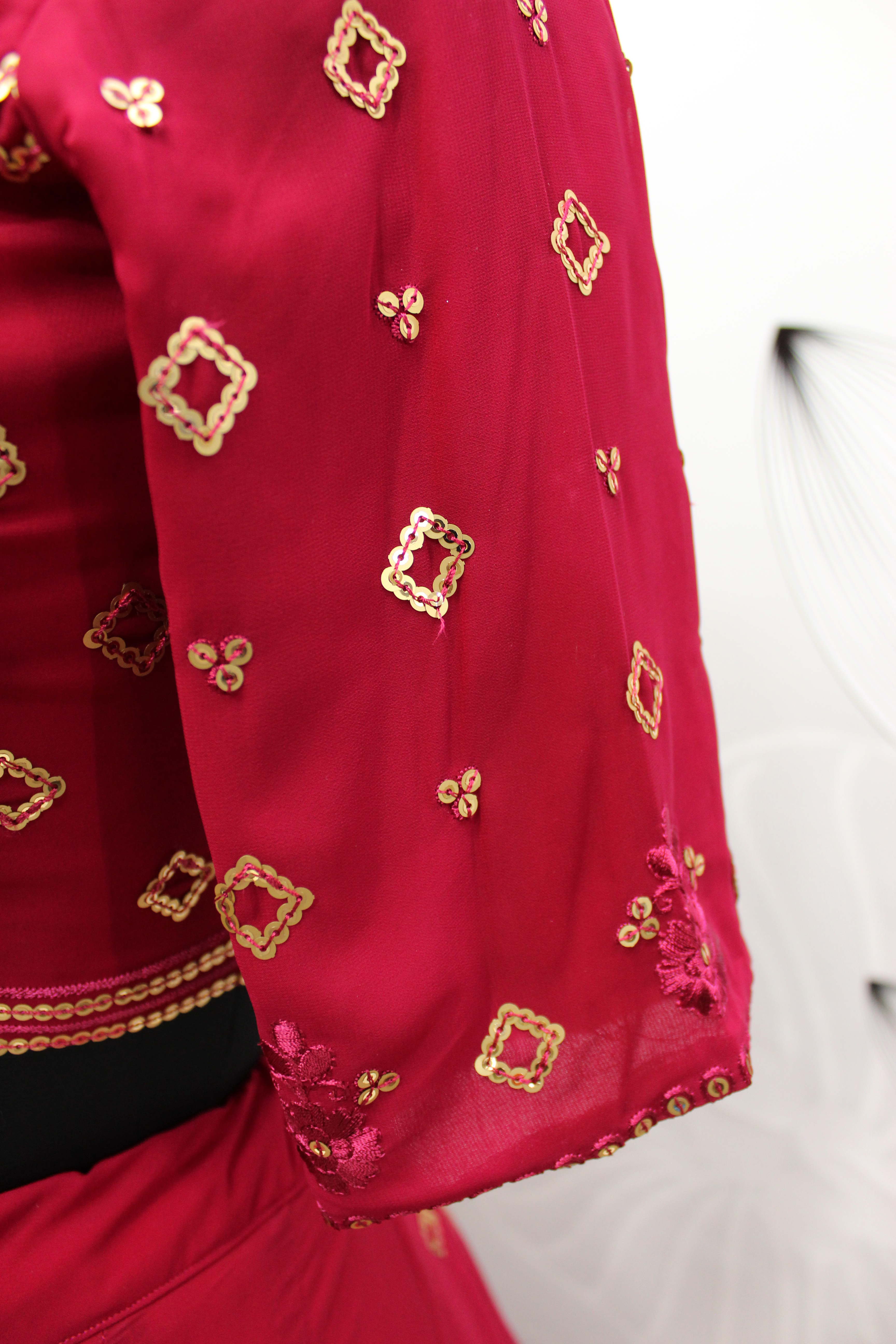 Embroidered Semi Stitched Lehenga Choli  RED